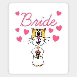 Bride Cat Bachelorette Party Engagement Wedding Magnet